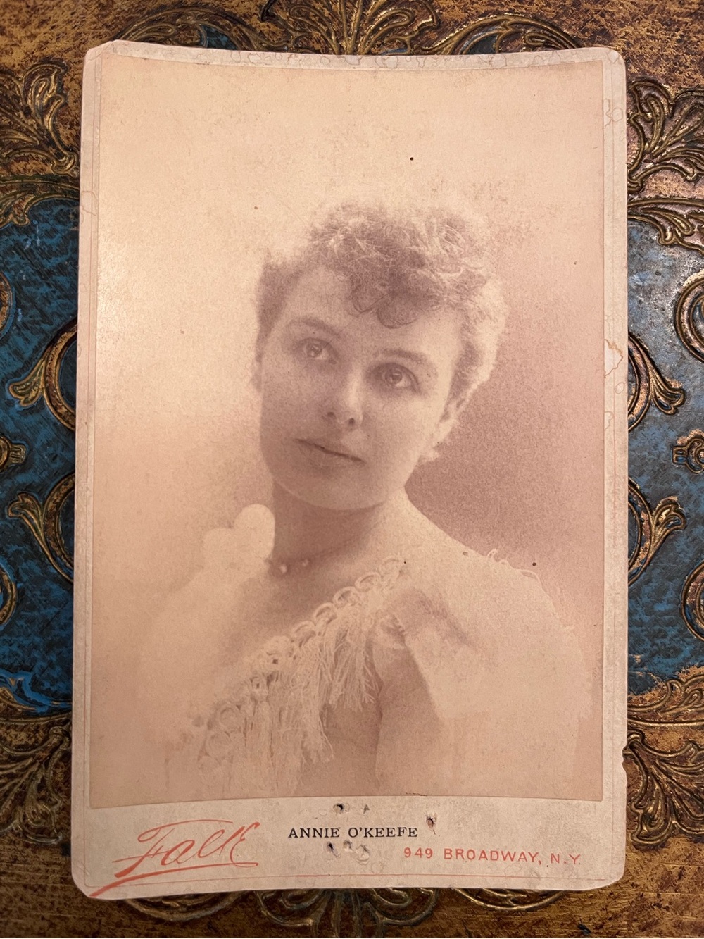 Actress Anna Annie O’Keefe Antique Cabinet Photo Card Glamour by Benjamin Falk